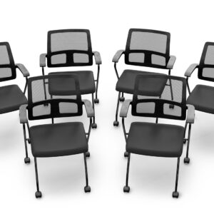 6 x Konferenzstuhl EMMA mit Rollen - platzsparend klappbar, TOPREGAL